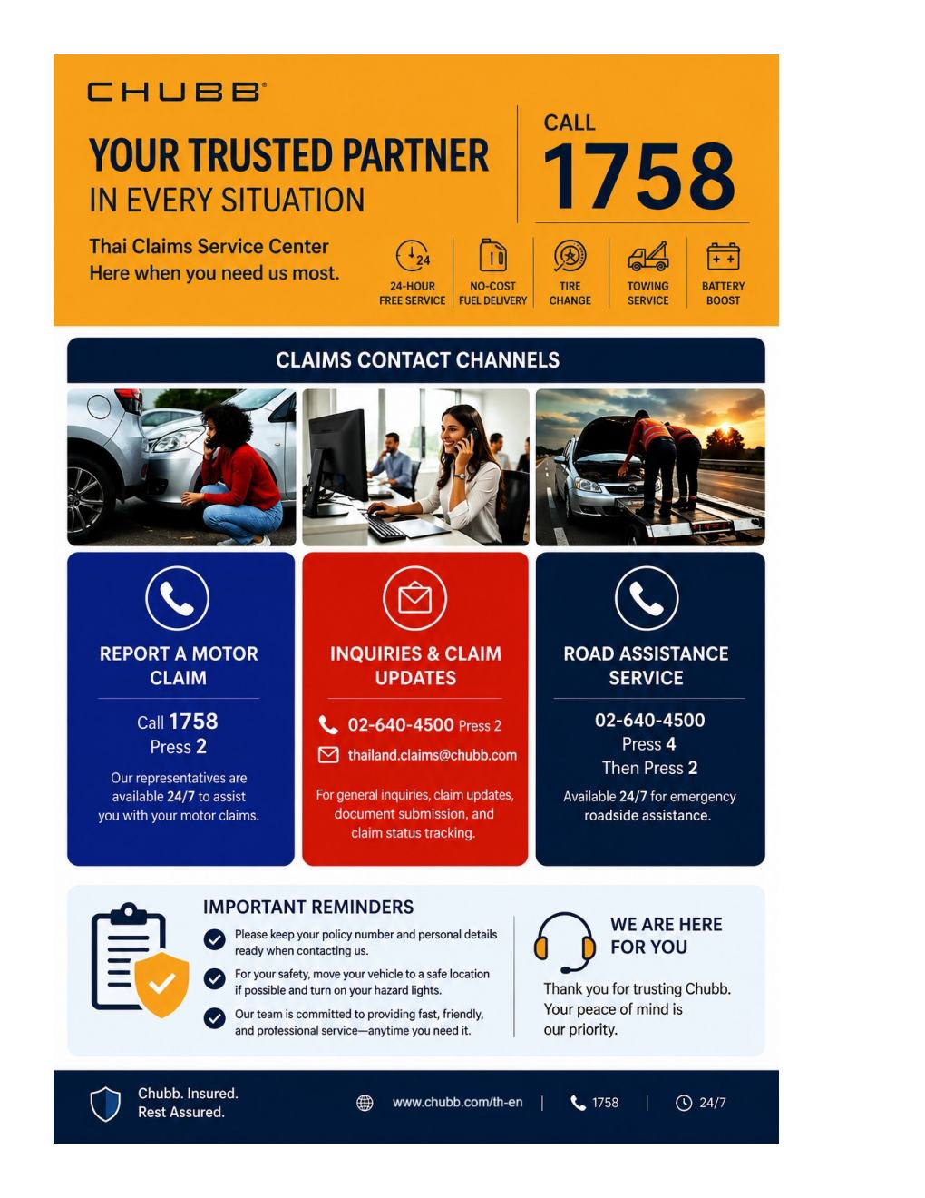 Chubb Claim Contact Channels